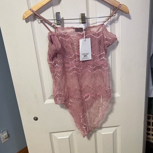 Pink Lace Bodysuit, NWT - Picture 3 of 4